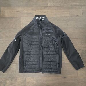 Spyder Mens Puffer Jacket Water Wind Resistant Black Medium M ~ NEW ~